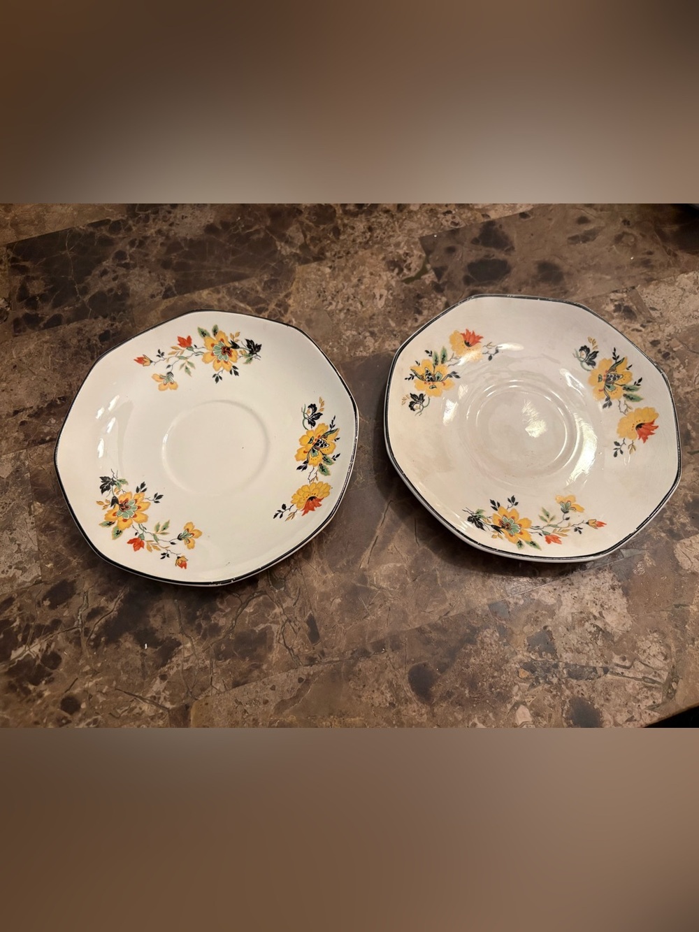(2) 6 inch Homer Laughlin White Saucers - Vintage era 1920’s & 30’s